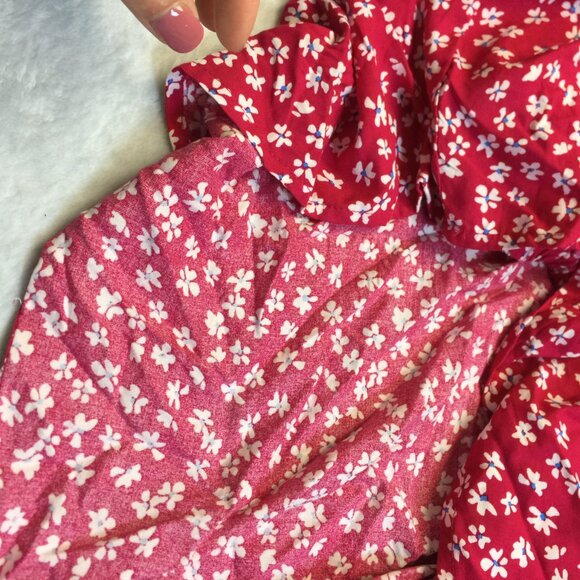 Vince Camuto Blouse Top 2X Womans Plus Pink White Floral Off The Shoulder Ruffle - Picture 6 of 14